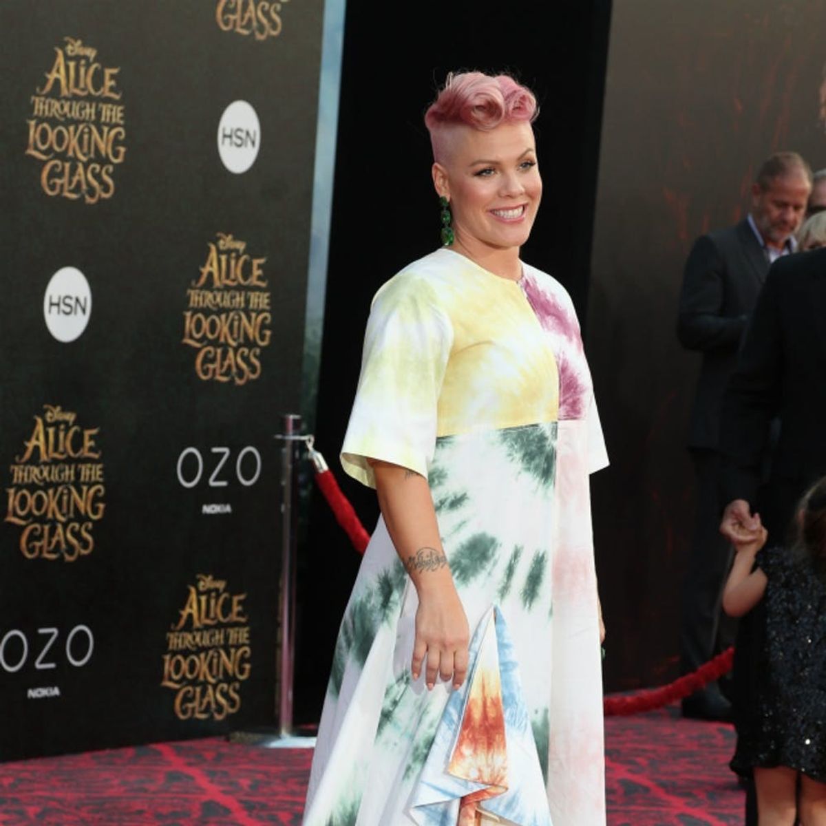 Pink Looks Like a Goddess Wearing Only Crystals on Her Baby Bump