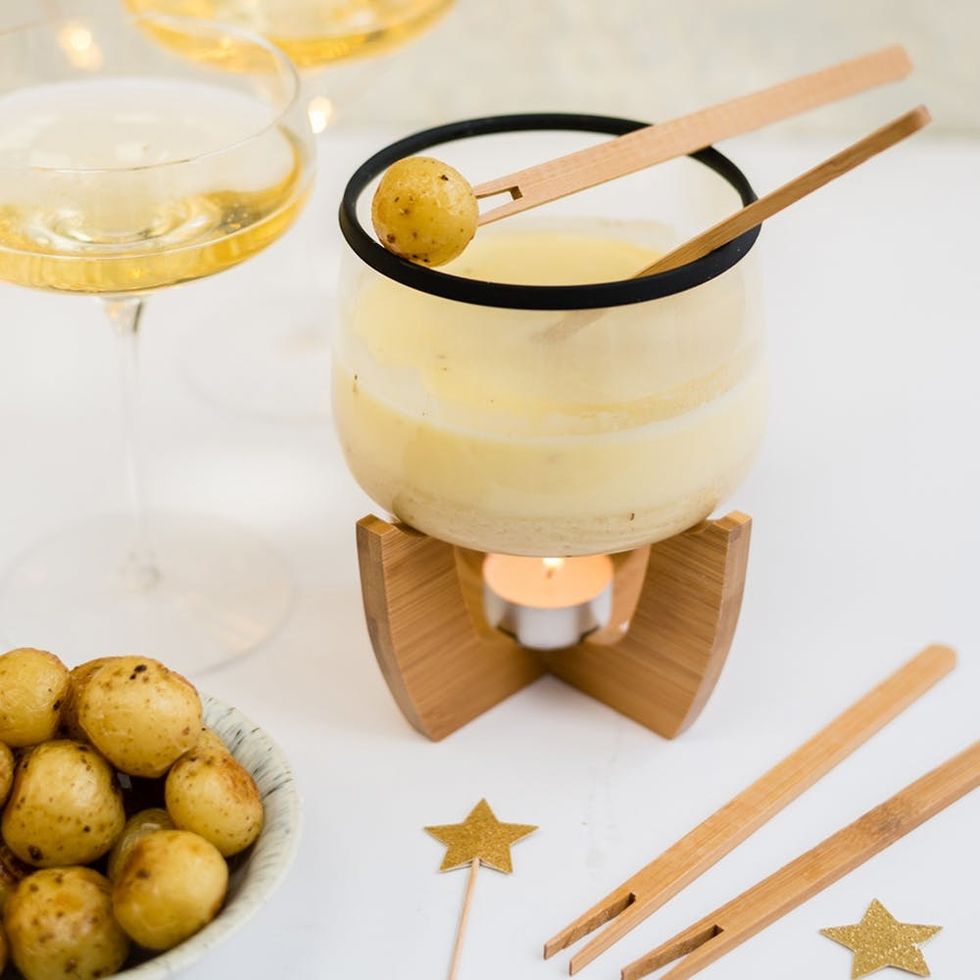 Make This Cheese Fondue With Mini Potato Dippers Recipe Your New Festive Tradition