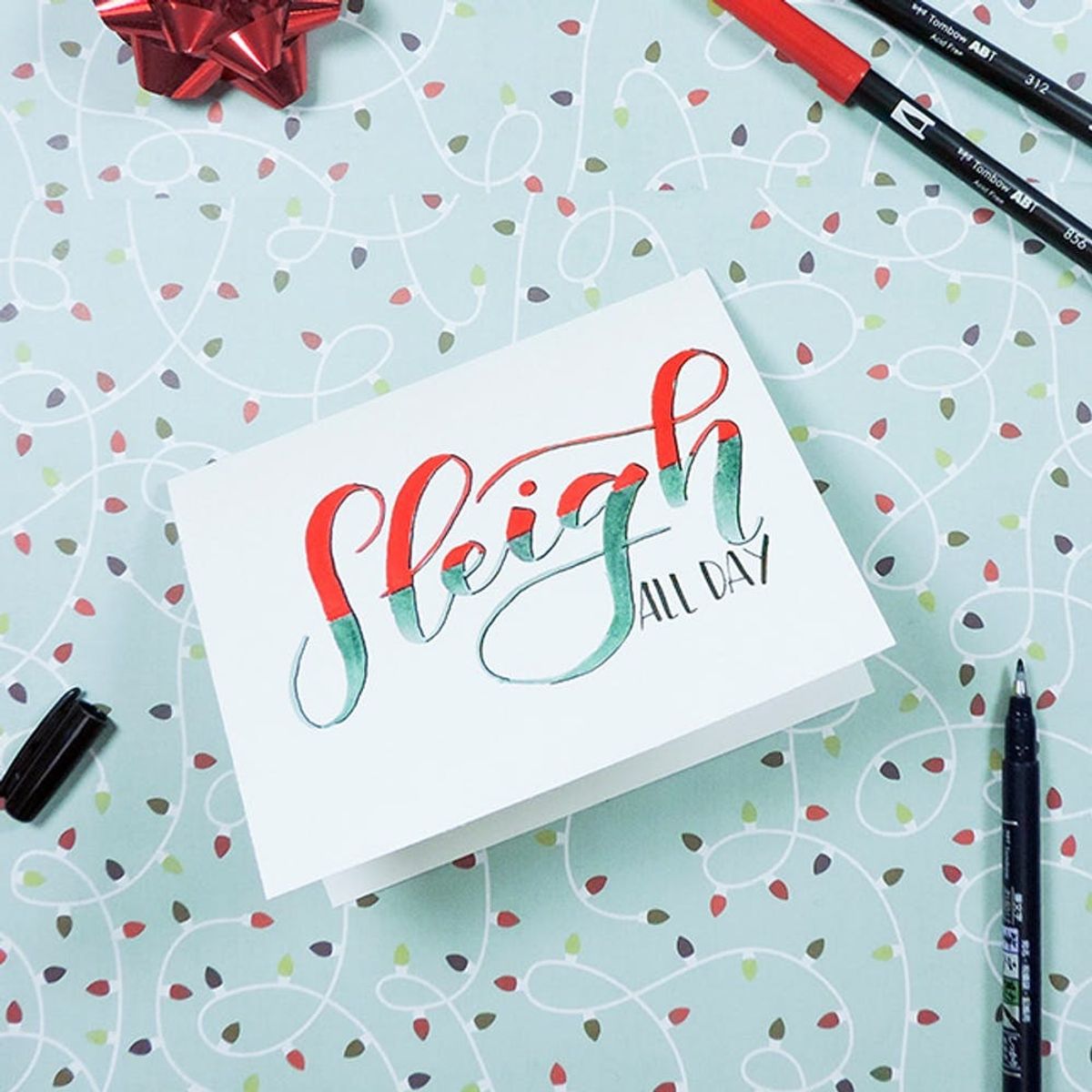 Sleigh All Day With This FREE Hand-Lettered Holiday Card Tutorial