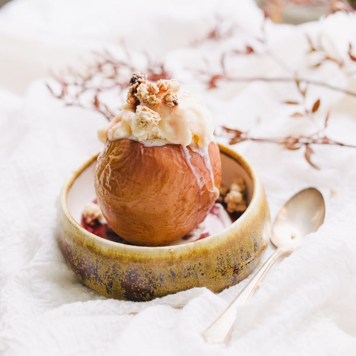 Stay Cozy With This Baked Apple Yogurt Parfait + Red Wine Reduction