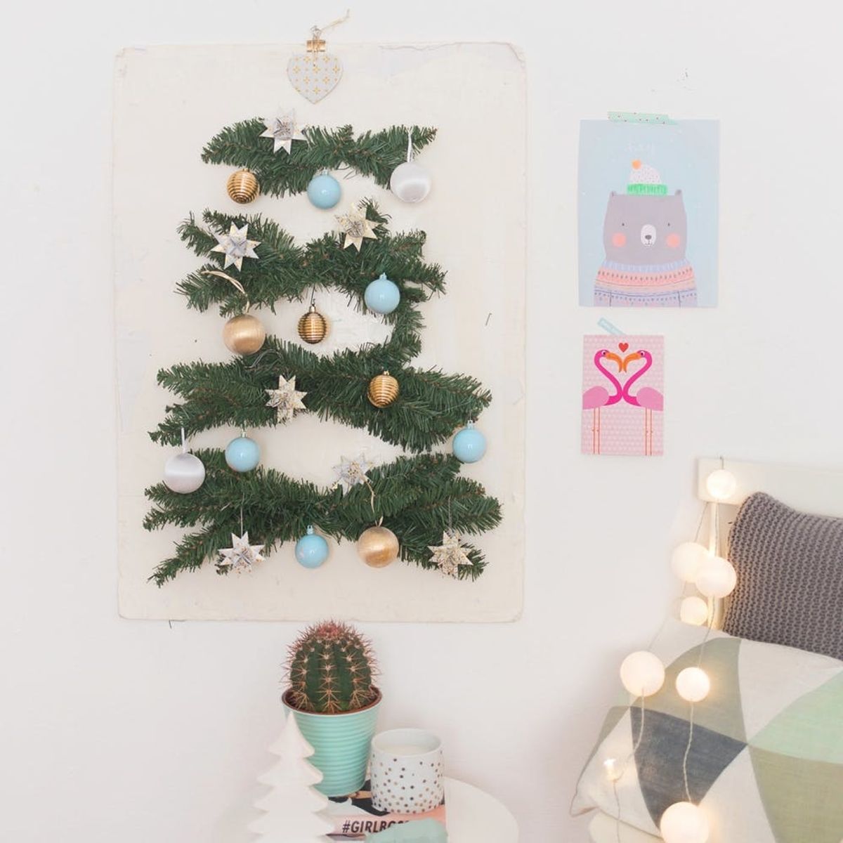 How to Make a Stylish Wall Christmas Tree for Small Space Living