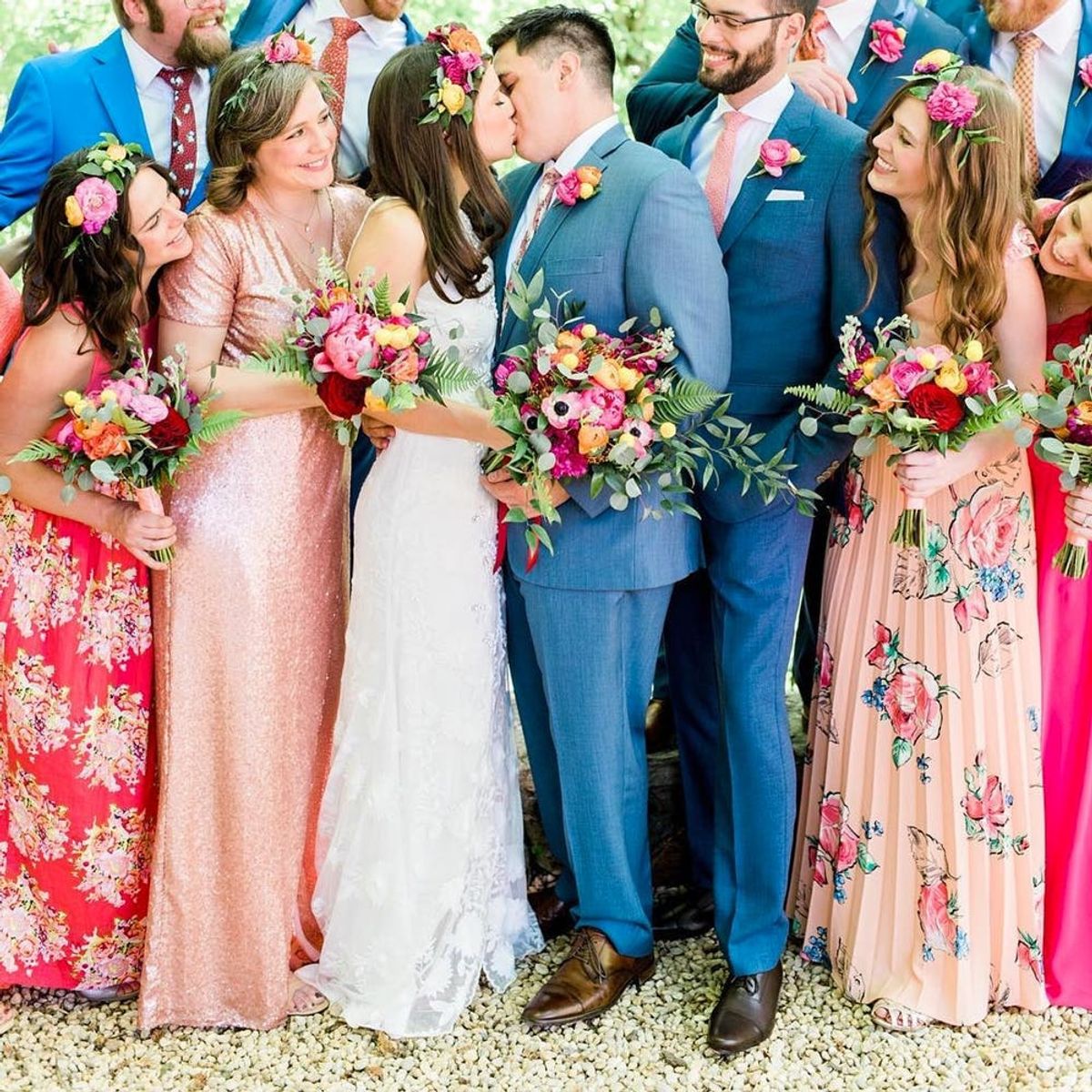 12 of the Most Swoon-Inducing Mismatched Bridesmaid Dress Looks on Insta