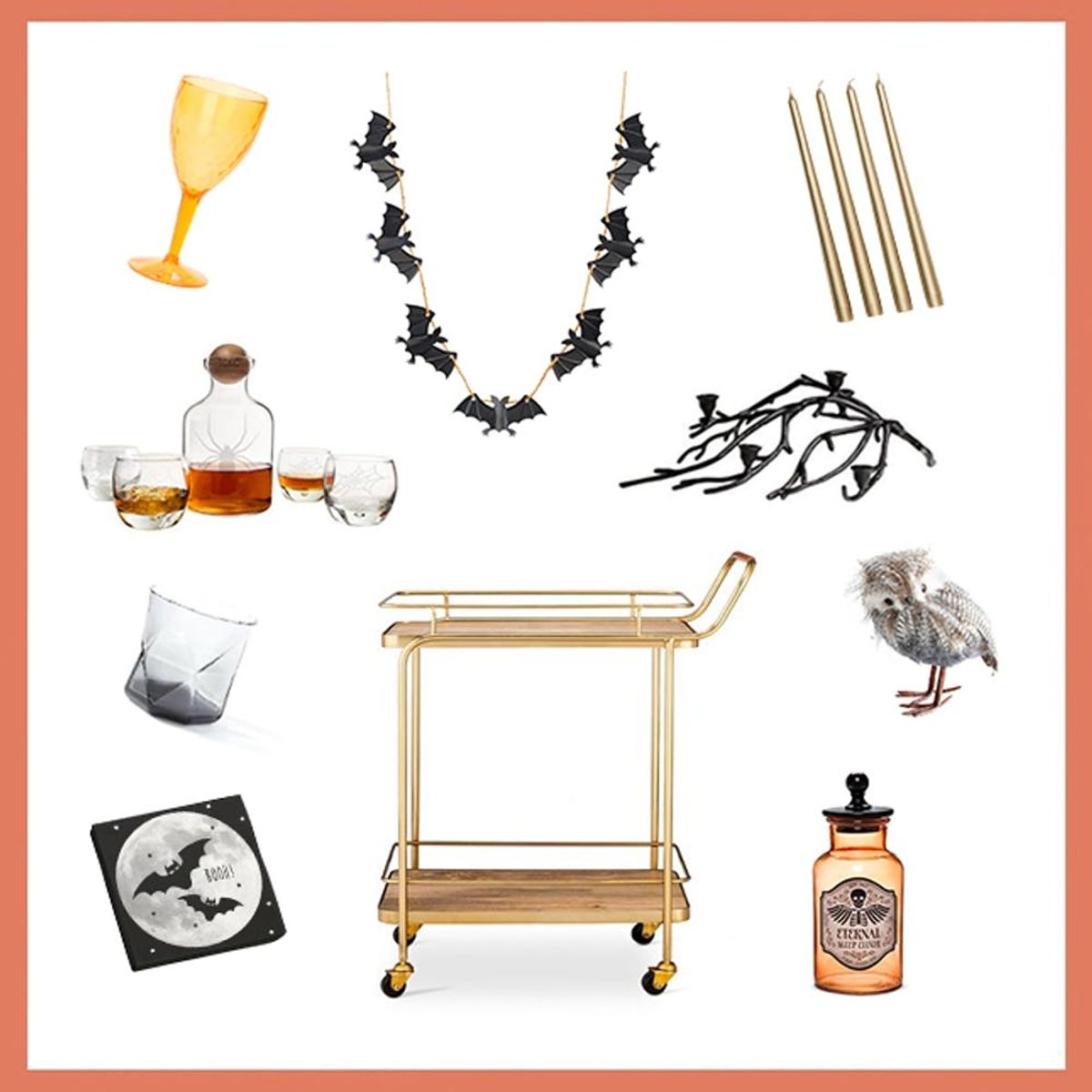 3 Spooky-Chic Ways to Decorate Your Bar Cart for Halloween