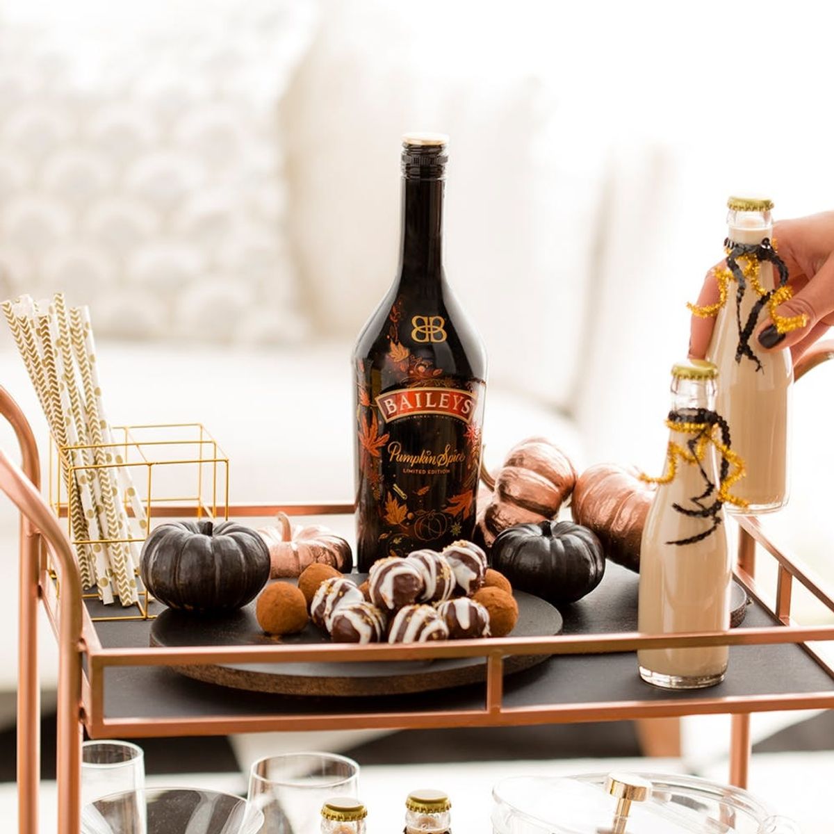 How to Throw a Decadent Rose Gold And Black Halloween Party