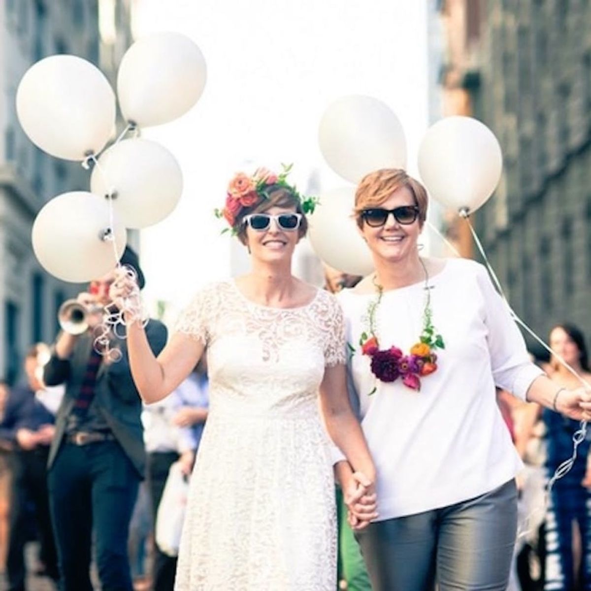 These Brooklyn Brides’ Epic Wedding Day Parade Is a Must Watch