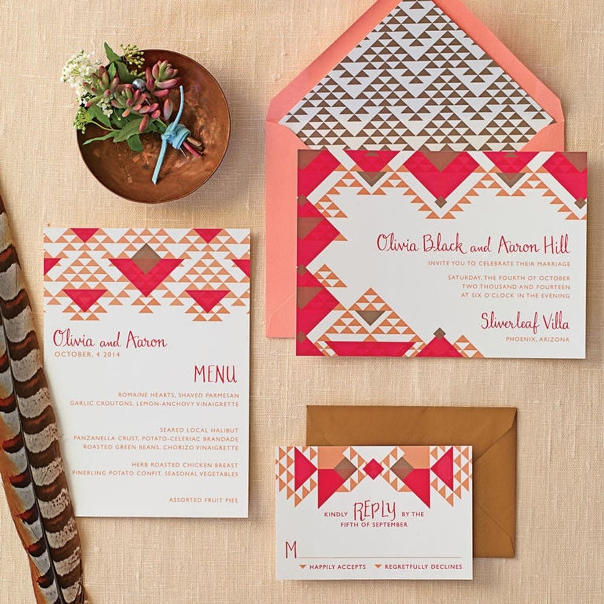 These Geometric Wedding Invites Are Everything Your Modern Dreams Are Made Of