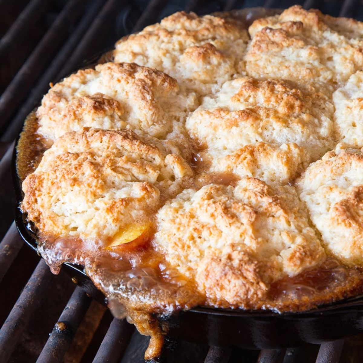 Up Your Glamping Game With Iron Skillet Campfire Peach Cobbler