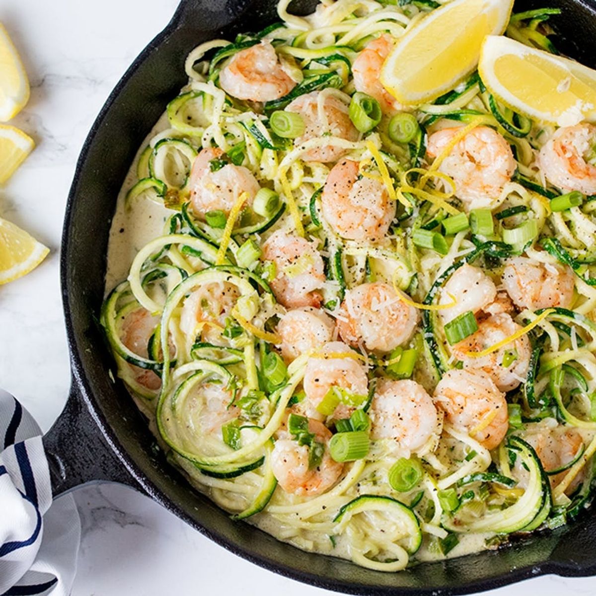 Make This Creamy Lemon Shrimp Zoodle One-Pot Dish in 15 Minutes!
