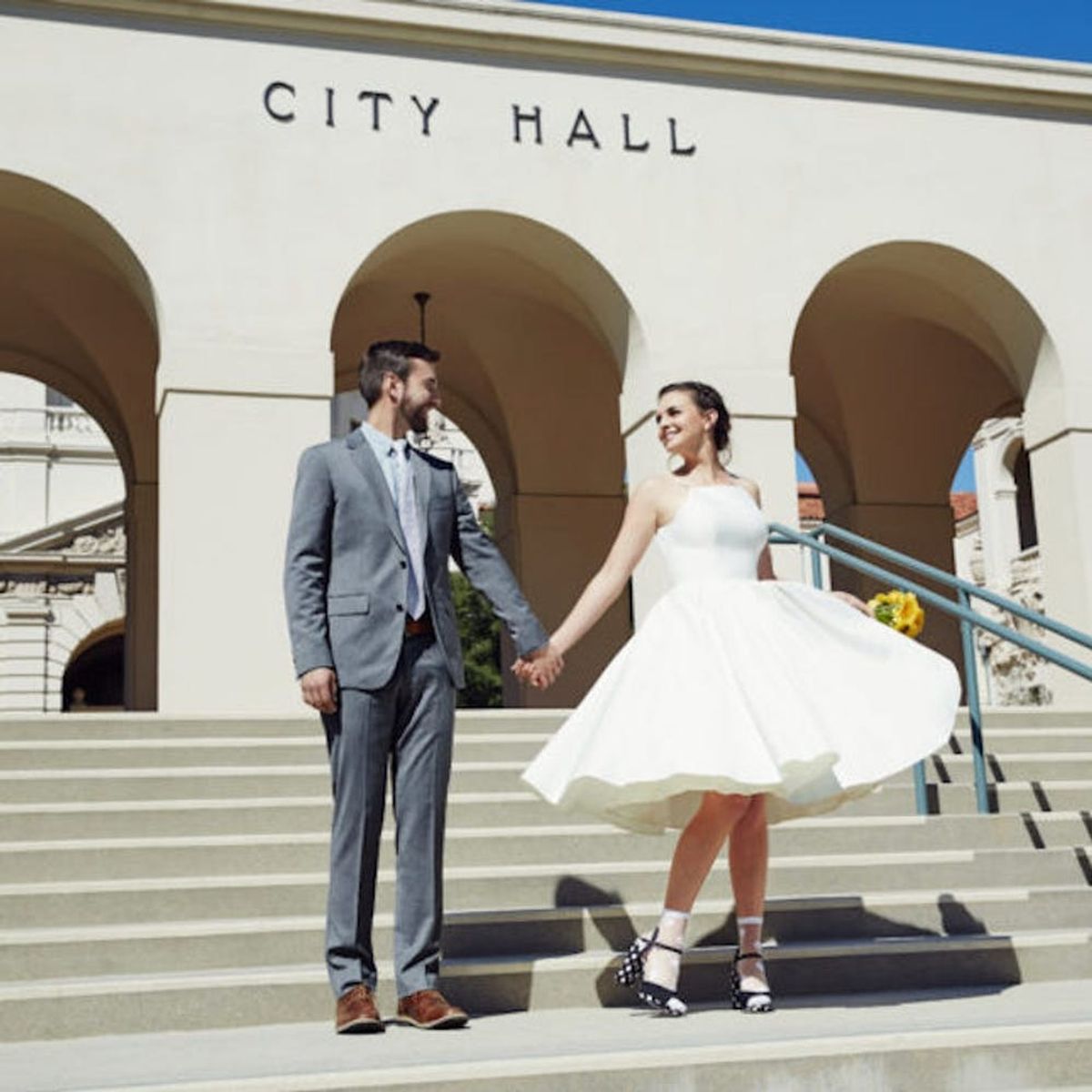 This ModCloth Bride’s City Hall Wedding Is Old School Cool