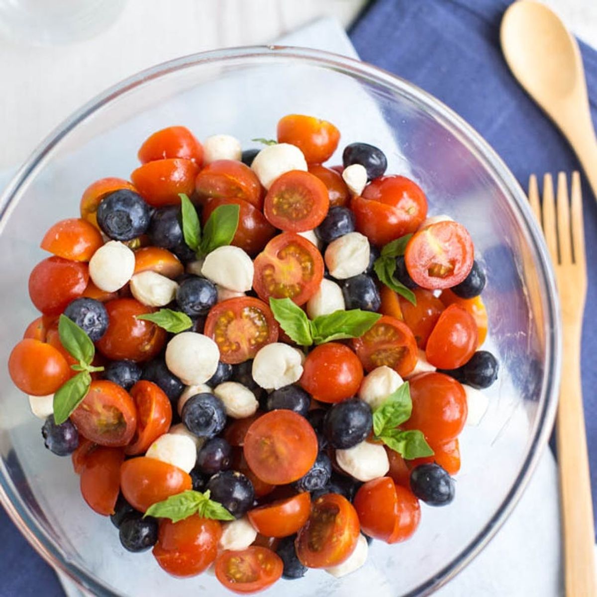 This 5 Ingredient Red, White and Blueberry Caprese Salad Will Be the Star of Your 4th of July Party!