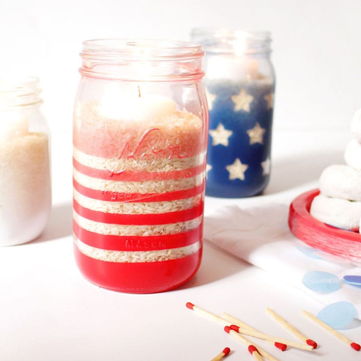 Light It Up on Memorial Day With These Ombre Mason Jar Candle Holders