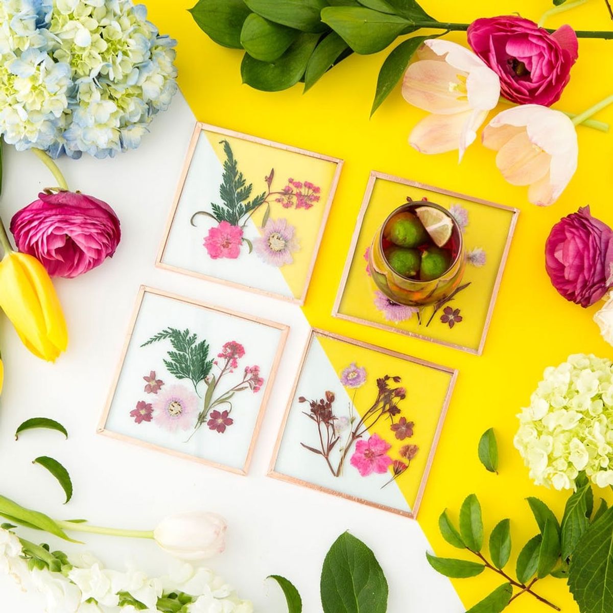 How to Make Pretty Pressed Flower Coasters