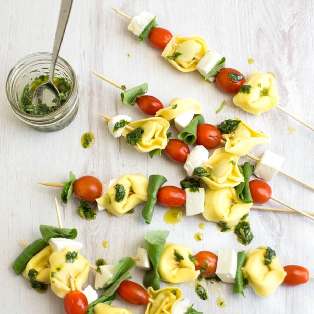Try These Caprese Tortellini Skewers for Your Summer Bash