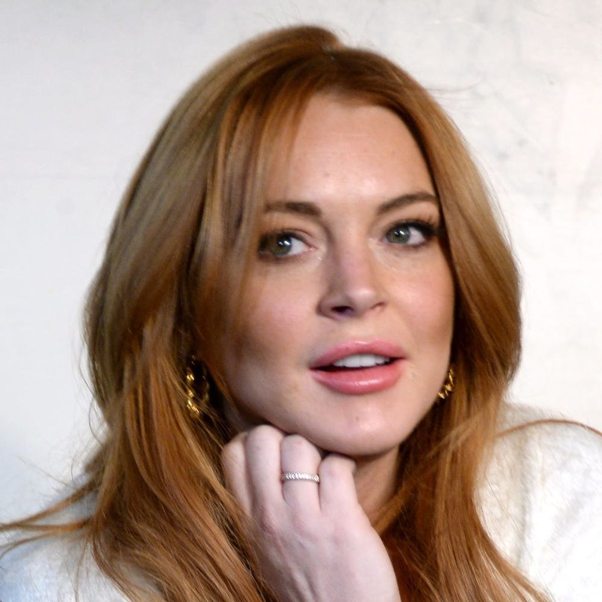 Lindsay Lohan Shows Off Her (GIANT) Non-Traditional Engagement Ring
