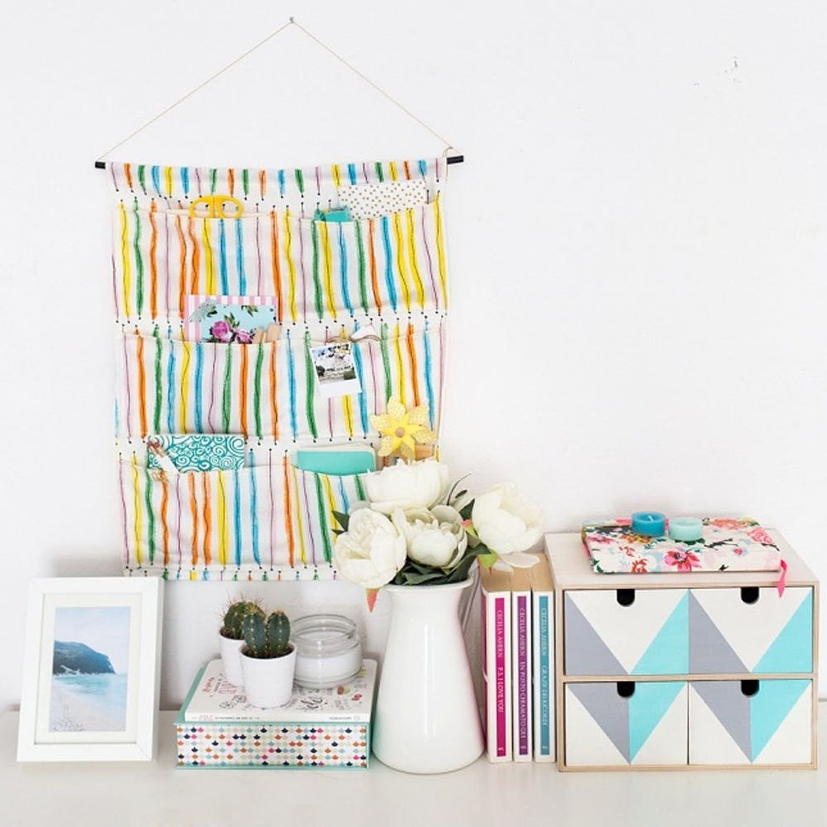 DIY This Hanging Storage Bag and Keep Your Home Office Organized