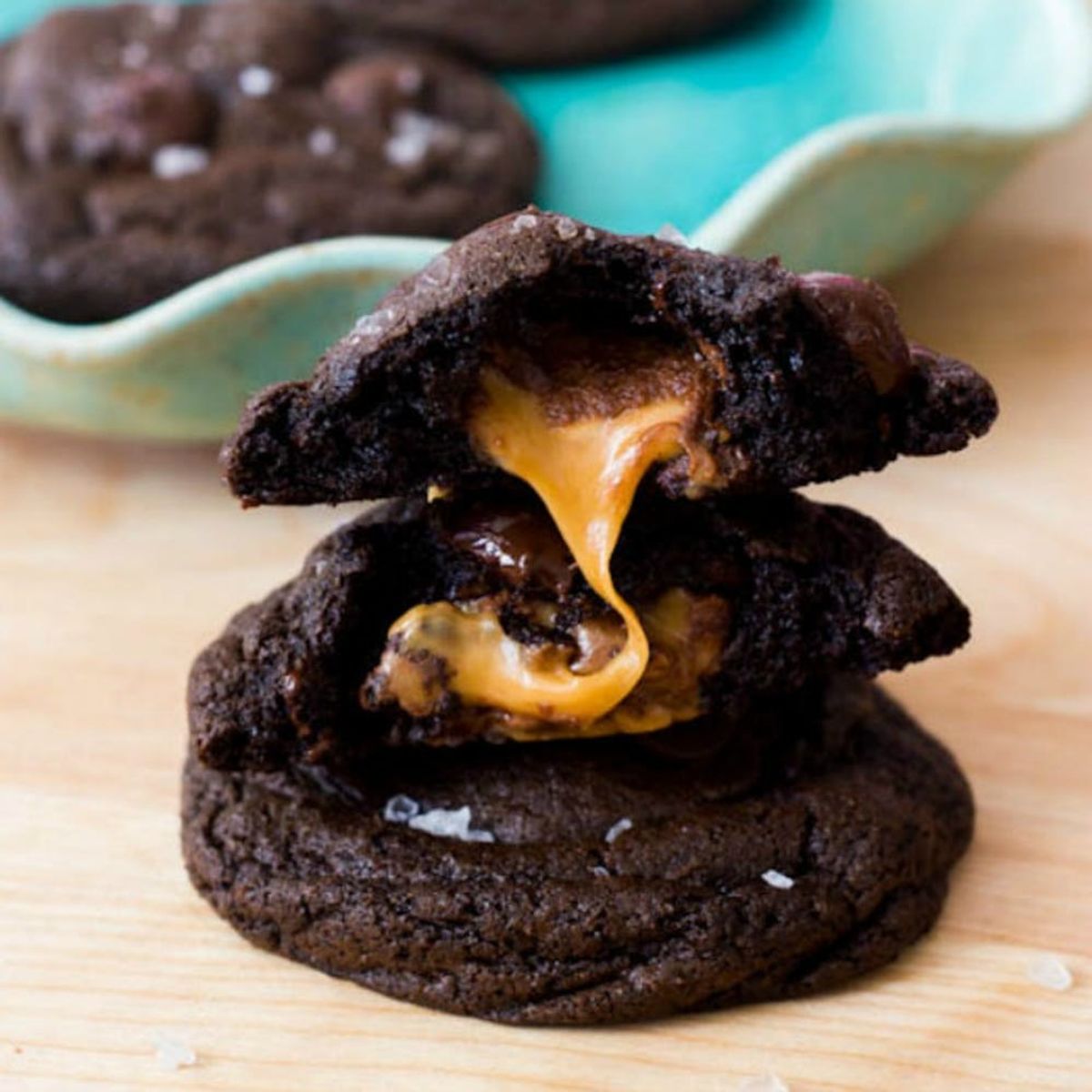Chocolate Caramel Cookies Five Ways