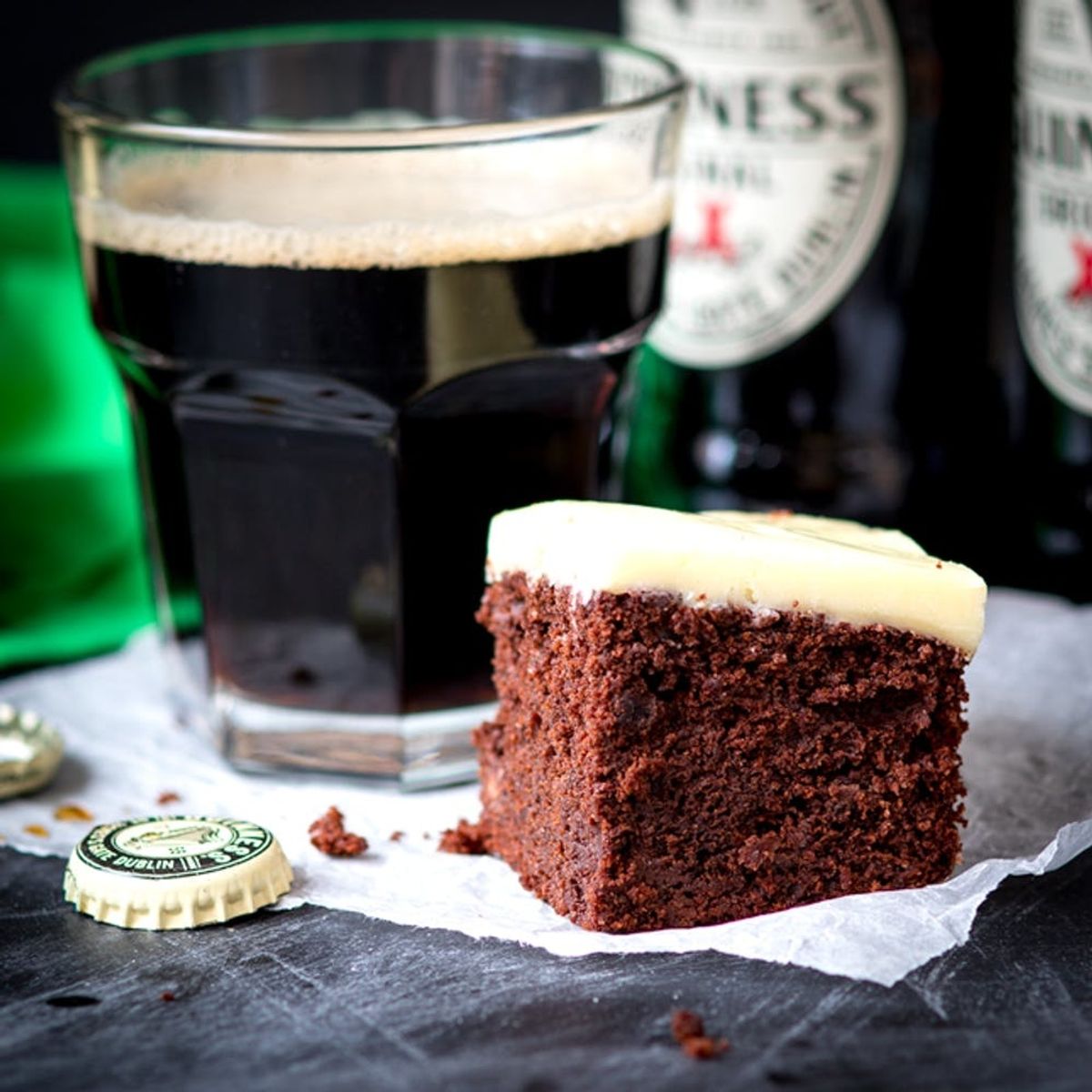 Amazing St. Patrick’s Day Guinness Brownies With White Chocolate Ganache