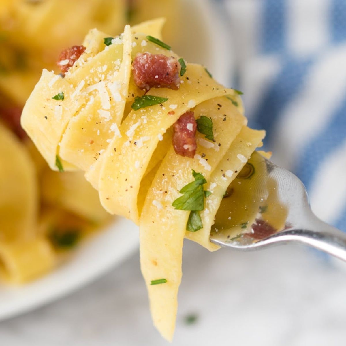 Go Egg Crazy for Easter With This Creamy Egg and Bacon Carbonara