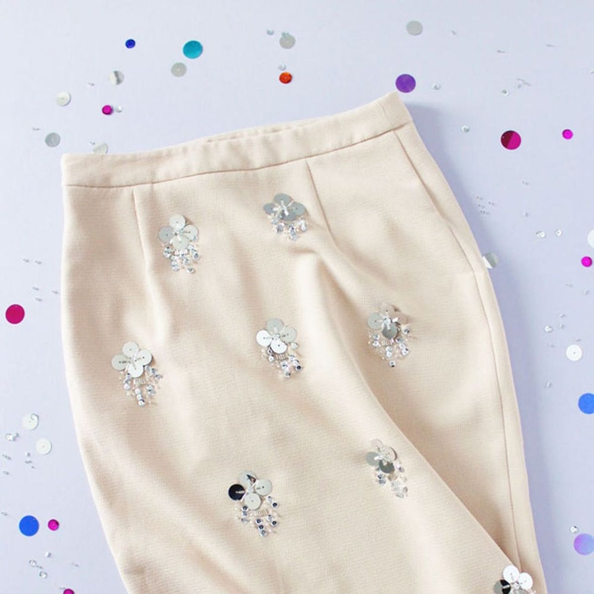 Make This $45 Embellished Sequin Skirt for $10