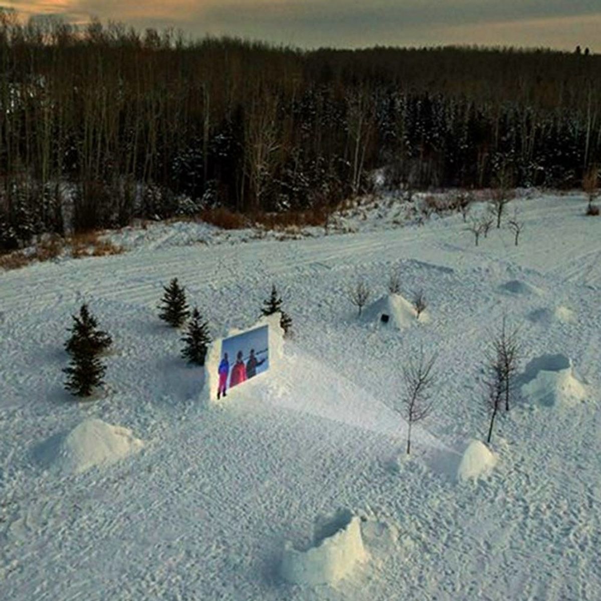 This Dude Made a Literal “Netflix And Chill” Theater from Snow