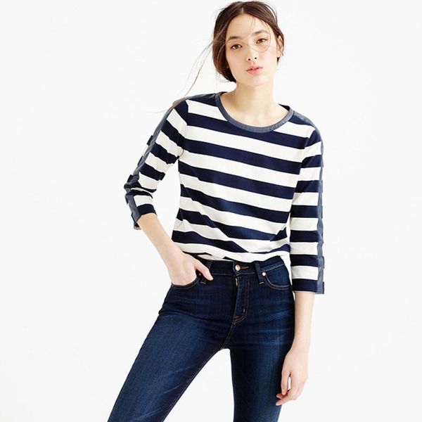 French Chic Spring Essentials: Striped Blouse & Wide-Leg Denim