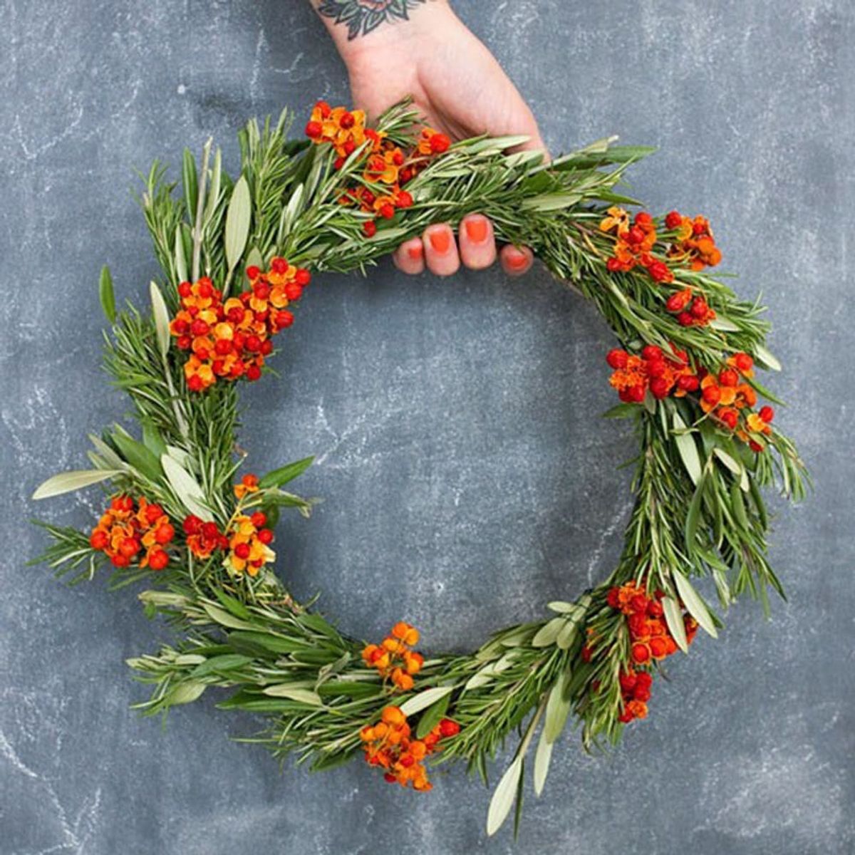 Give Your Door LIFE With a Fresh Flower Wreath for the Holidays