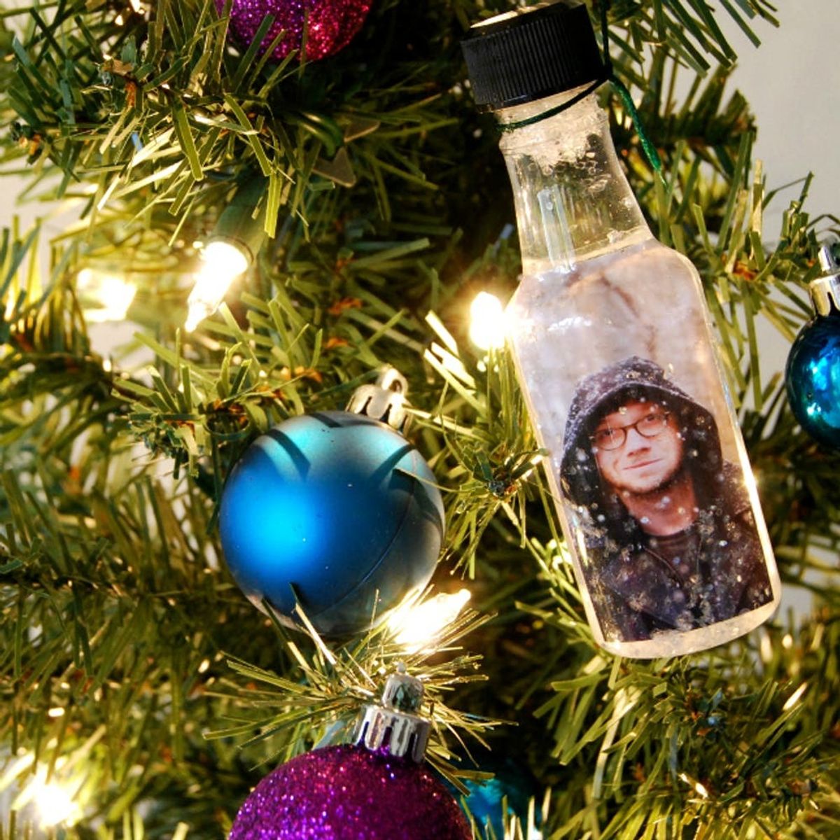 How to Turn Little Liquor Bottles into Photo Snow Globe Ornaments