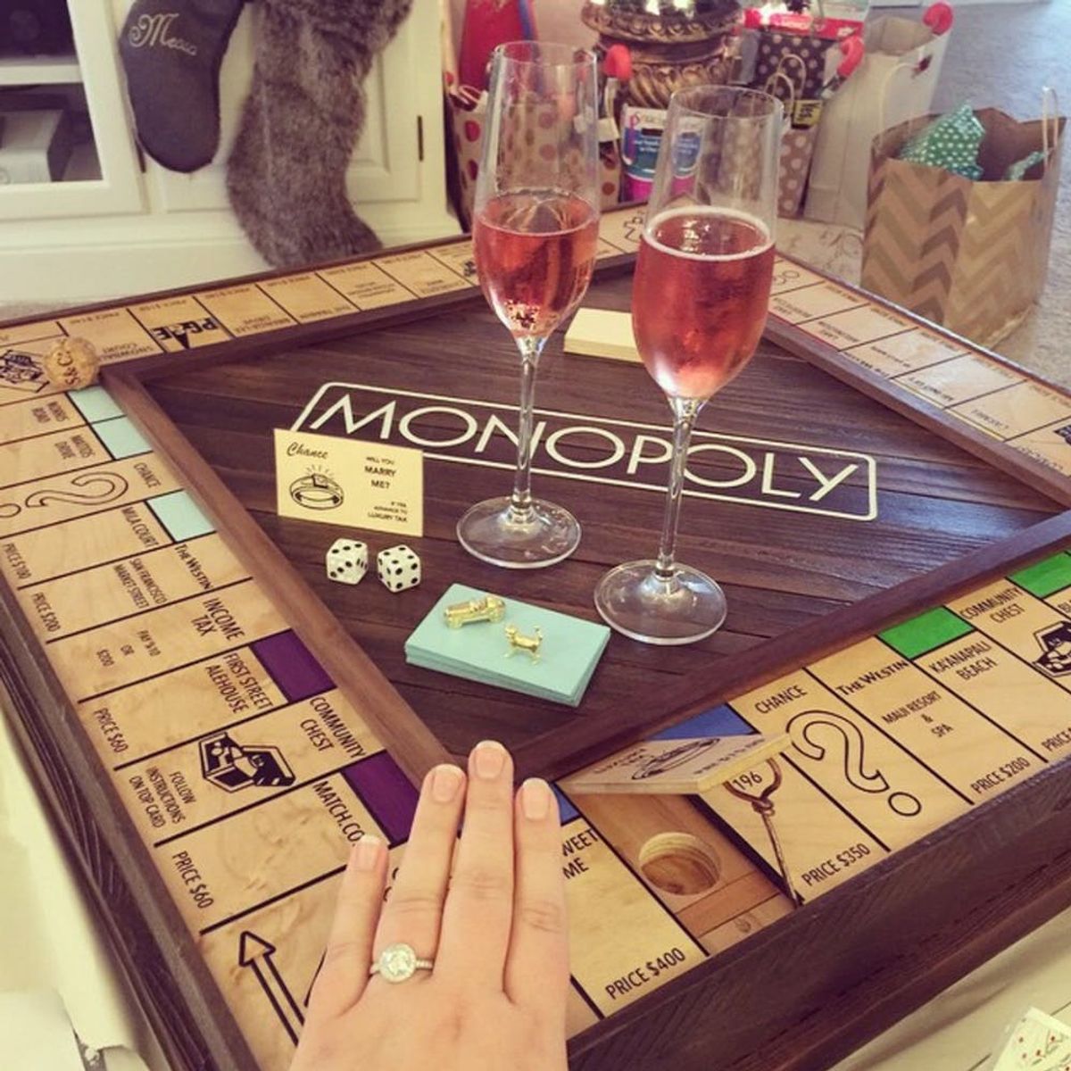 This Guy Proposed to His Fiancé With a Custom-Made Monopoly Board