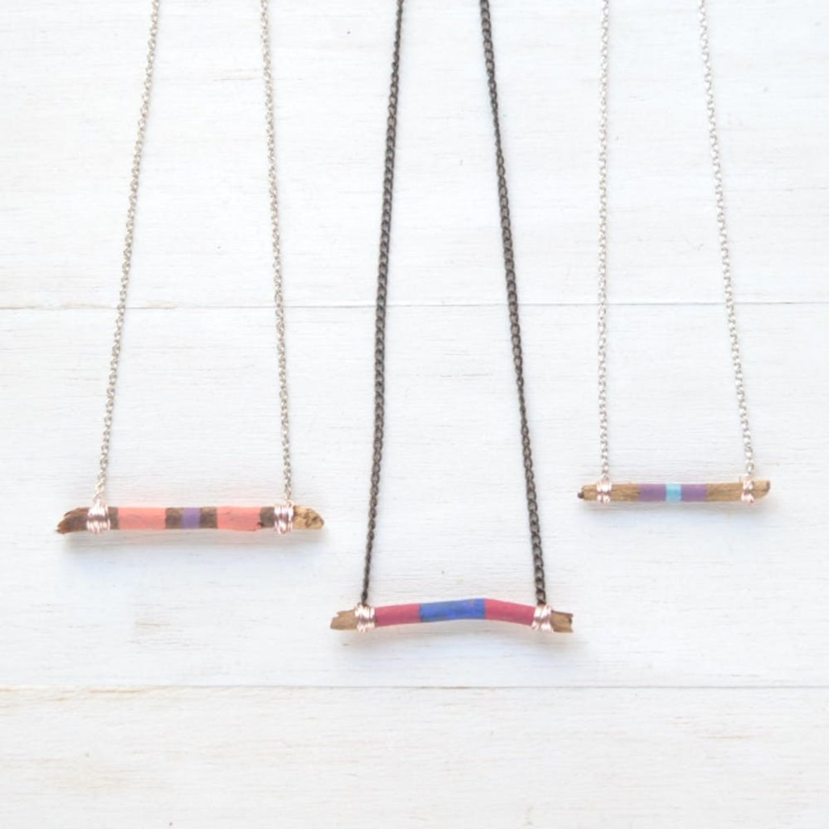 How to Make a Color Blocked Twig Necklace