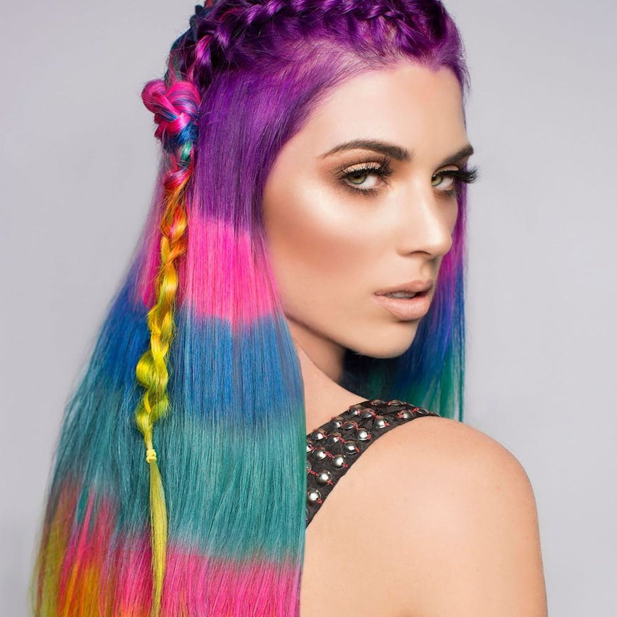 The Color Blocked Hair Dye Trend Takes Rainbow Hair to the Next Level