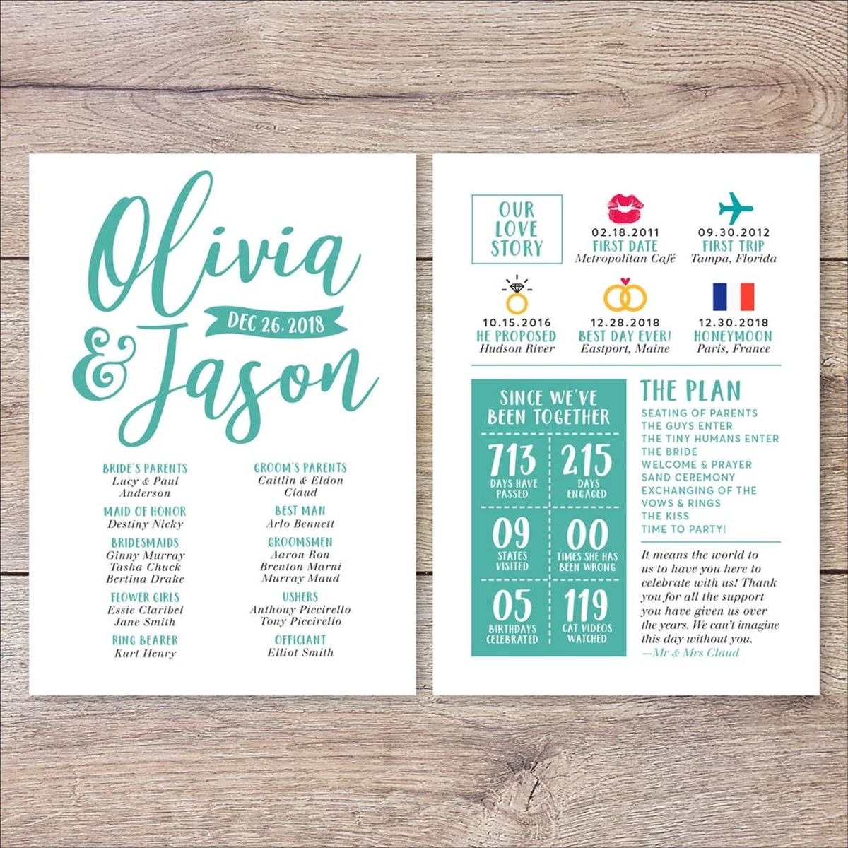11 Non-Traditional Wedding Programs You Can Find on Etsy