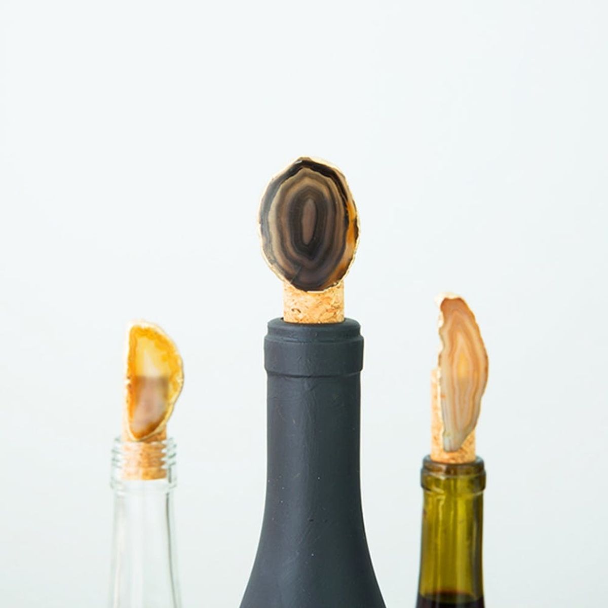 How to Make Gold-Leaf Agate Bottle Stoppers in Under 5 Minutes