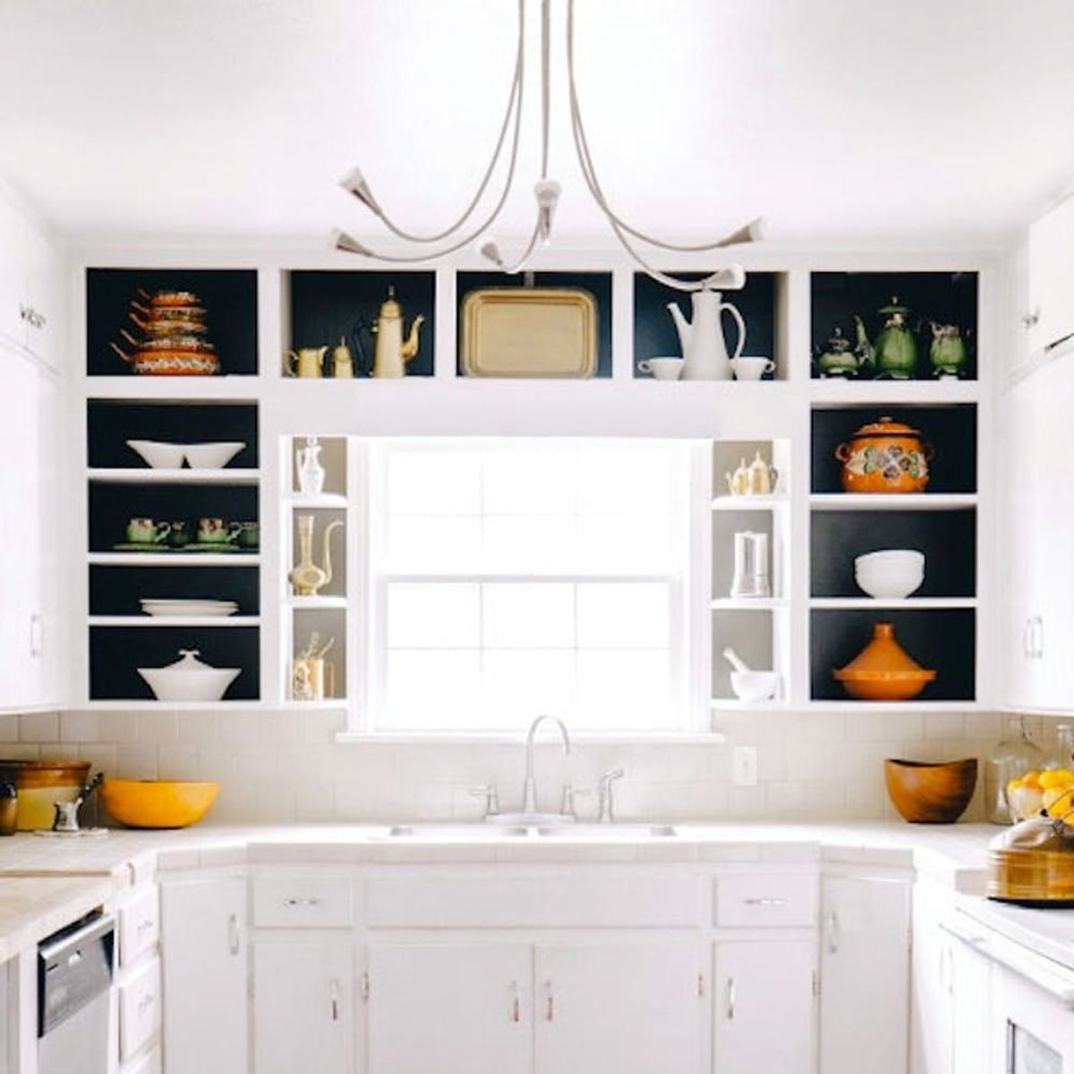 22 Ideas for Styling Open Kitchen Shelves