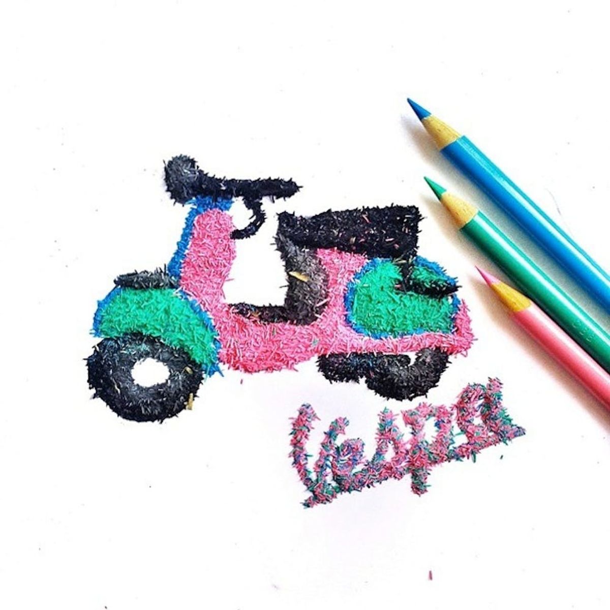 See What This Artist Created from Pencil Shavings
