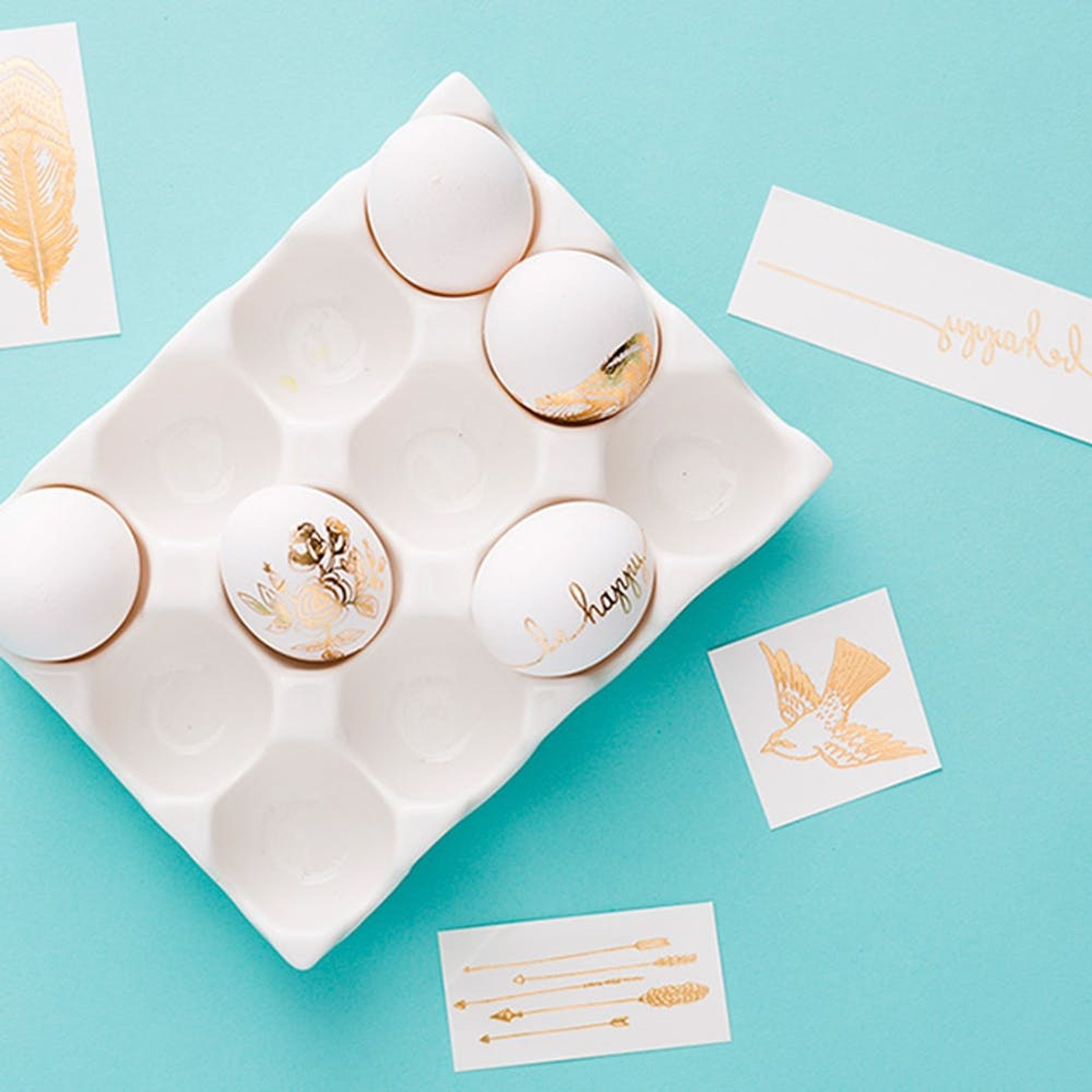 Temporary Tattoos + Easter Eggs = The Easiest Egg Decorating Hack Ever