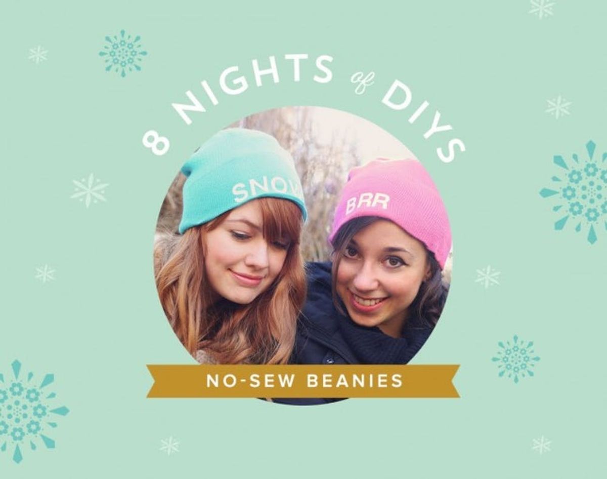 8 Nights of DIYs: Custom No-Sew Beanies for You + Your Bestie