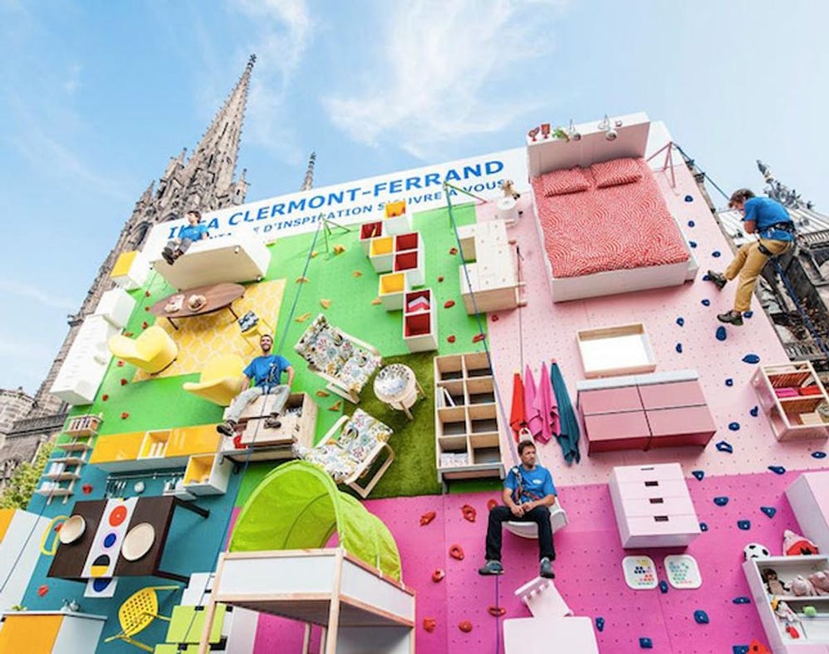 This Vertical IKEA Apartment Doubles as a Climbing Wall