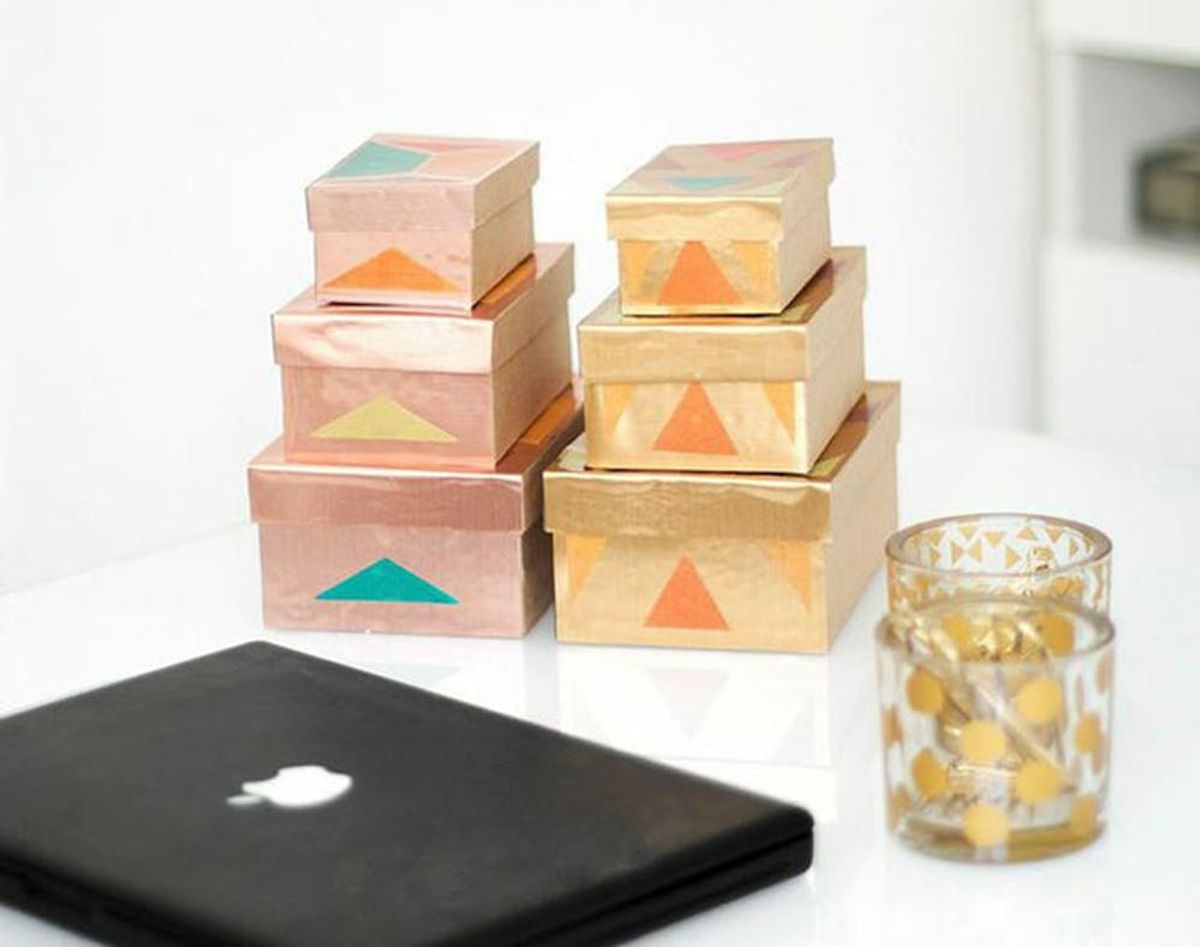Get Organized With These 2-Material Metallic DIY Storage Boxes!