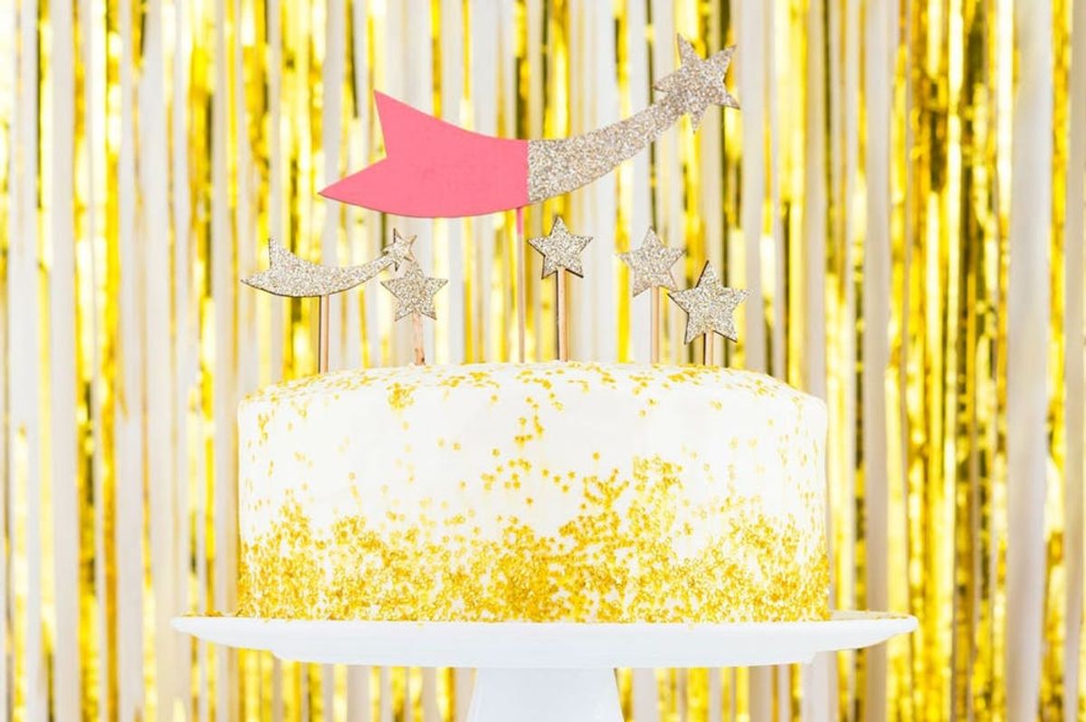 Epic Gold Cake Alert! Presenting Our Gold Confetti Champagne Cake