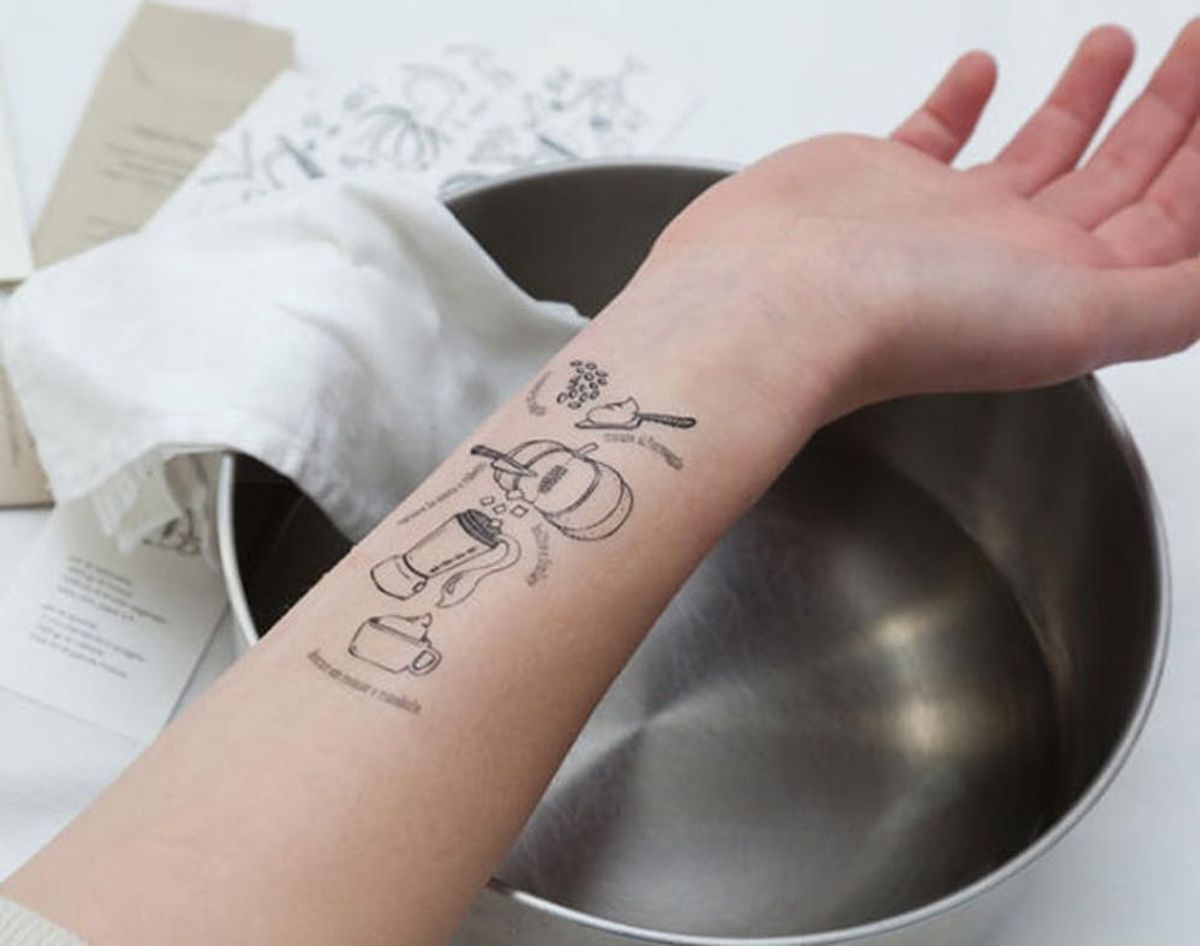 These Temporary Tattoos Transform Your Arm into a Cookbook