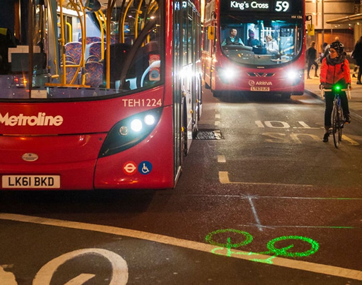 The Coolest Bike Light Ever Projects a Warning Onto Streets