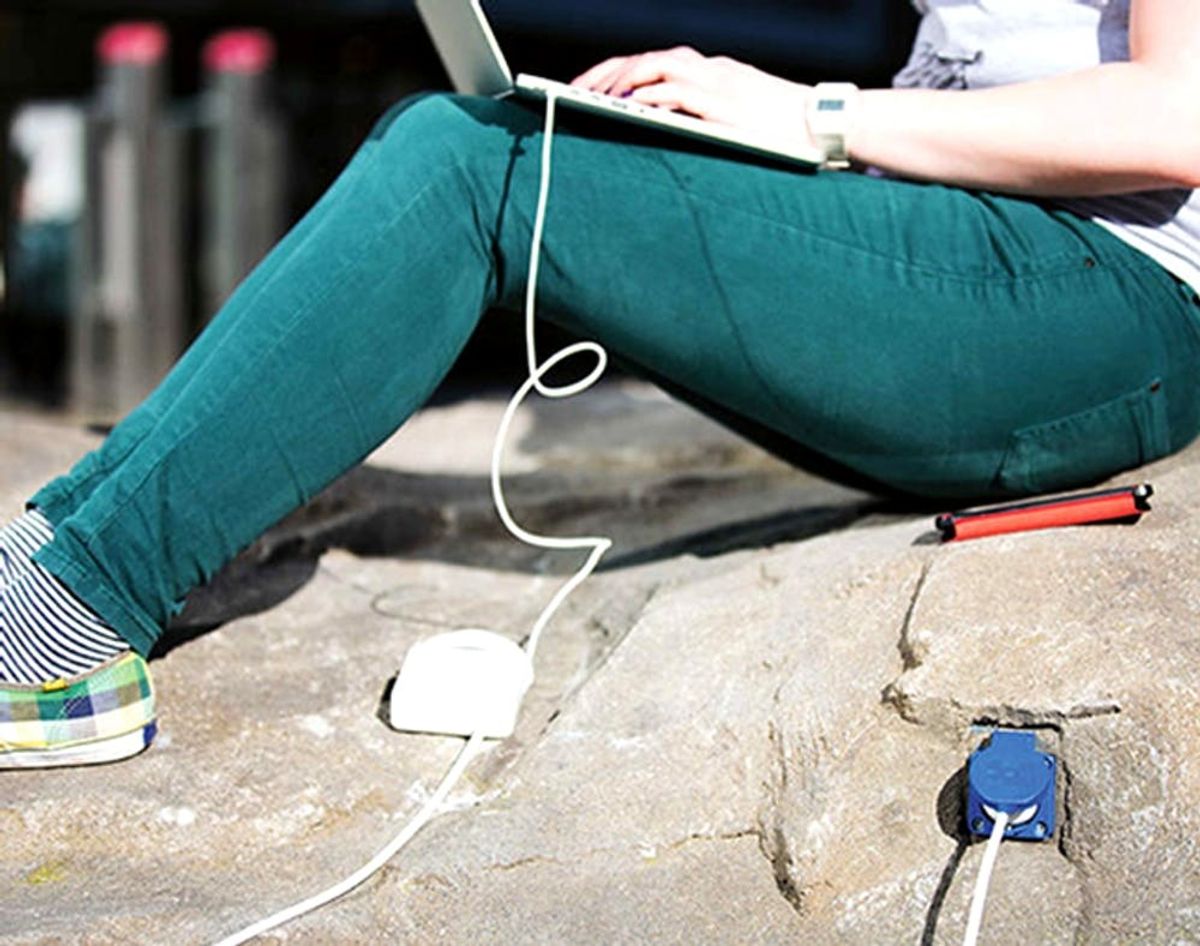 Is This the Park of the Future? Charge Your Phone on a Rock!