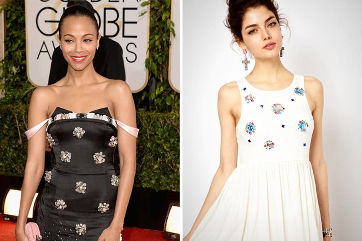 Look Like Zoe Saldana: 12 Embellished Pieces Inspired by the Golden Globes Red Carpet