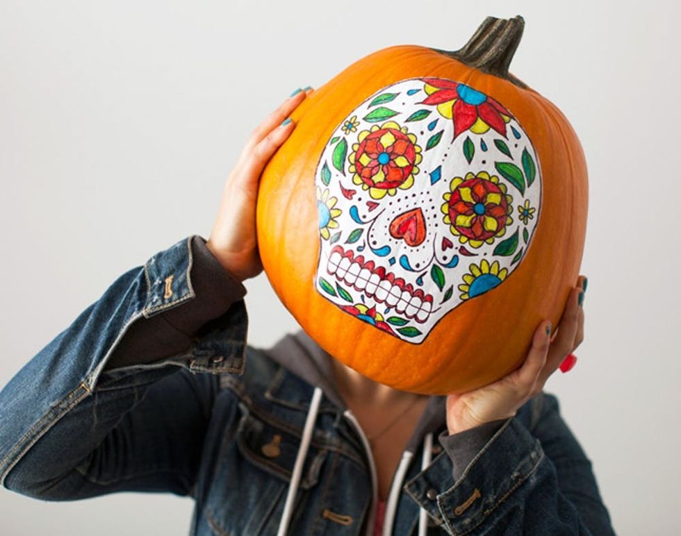 Sugar Skull Jack O Lantern Pumpkin Mask