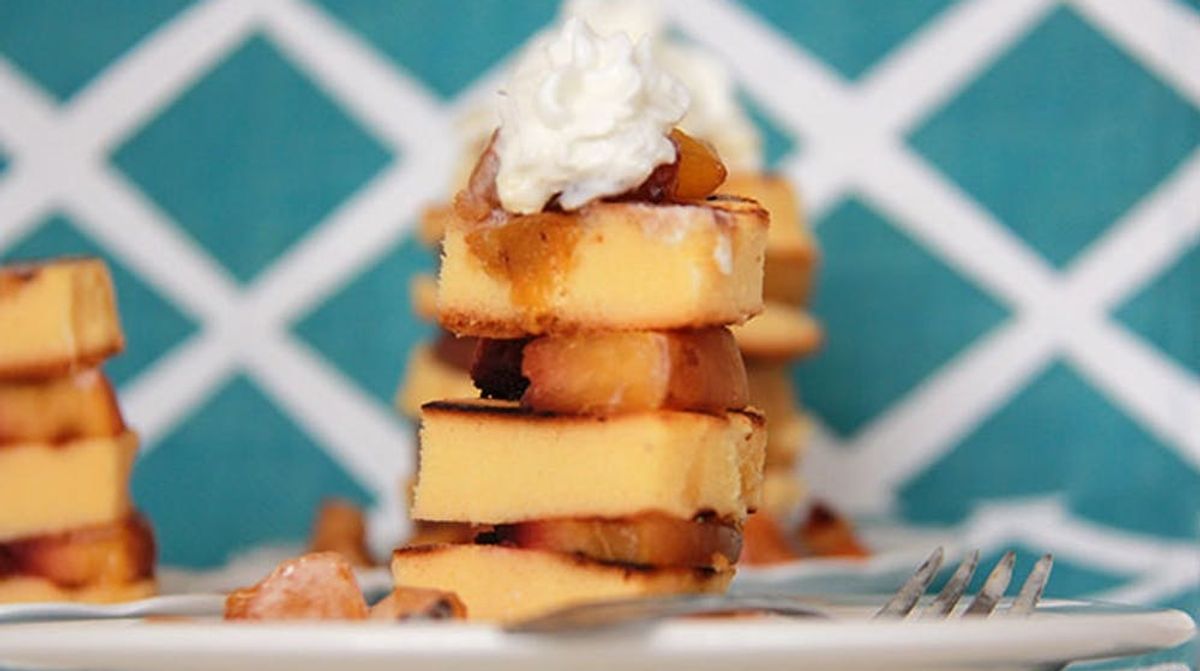 Mini Grilled Peach Layer Cakes
