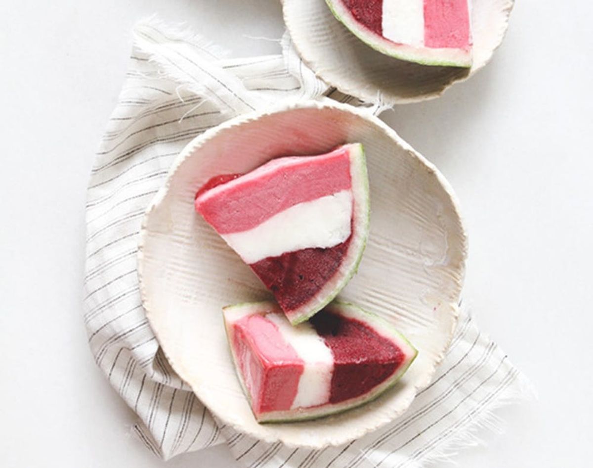Red, White, and Blueberry Watermelon Sorbet Wedges