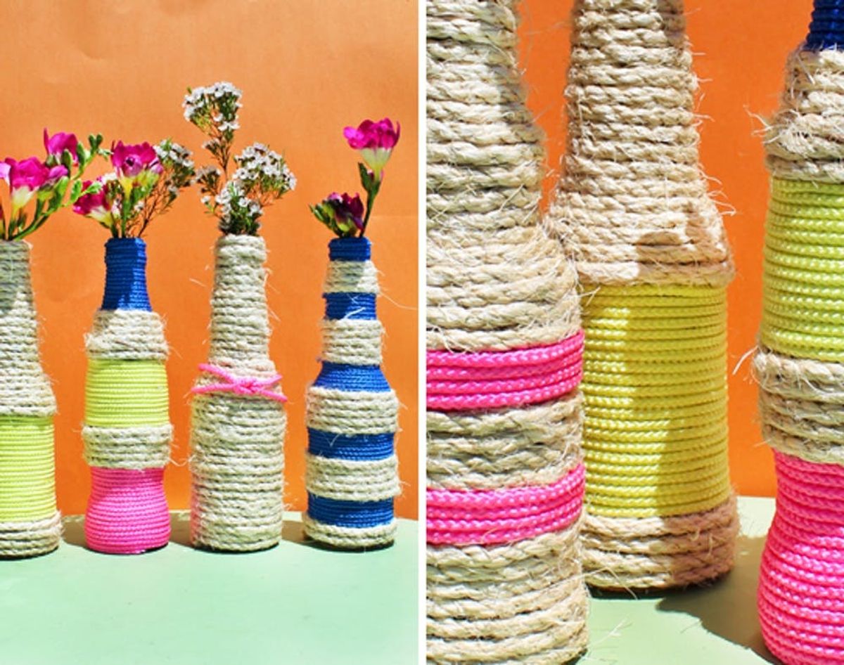 Make These Rope Bottle Vases in Under 10 Minutes!