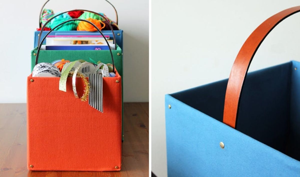 Get Organized with DIY Belted Storage Totes