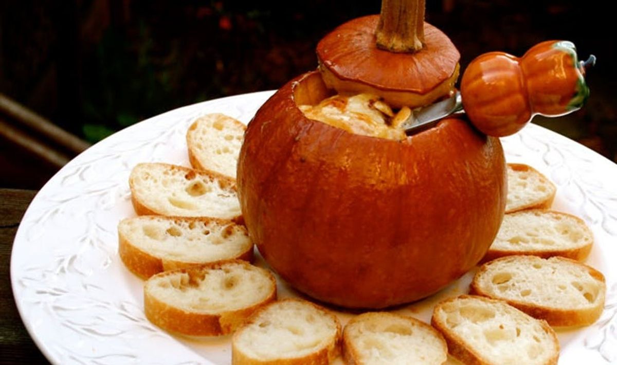 Pumpkin Fondue…Baked in a Pumpkin!