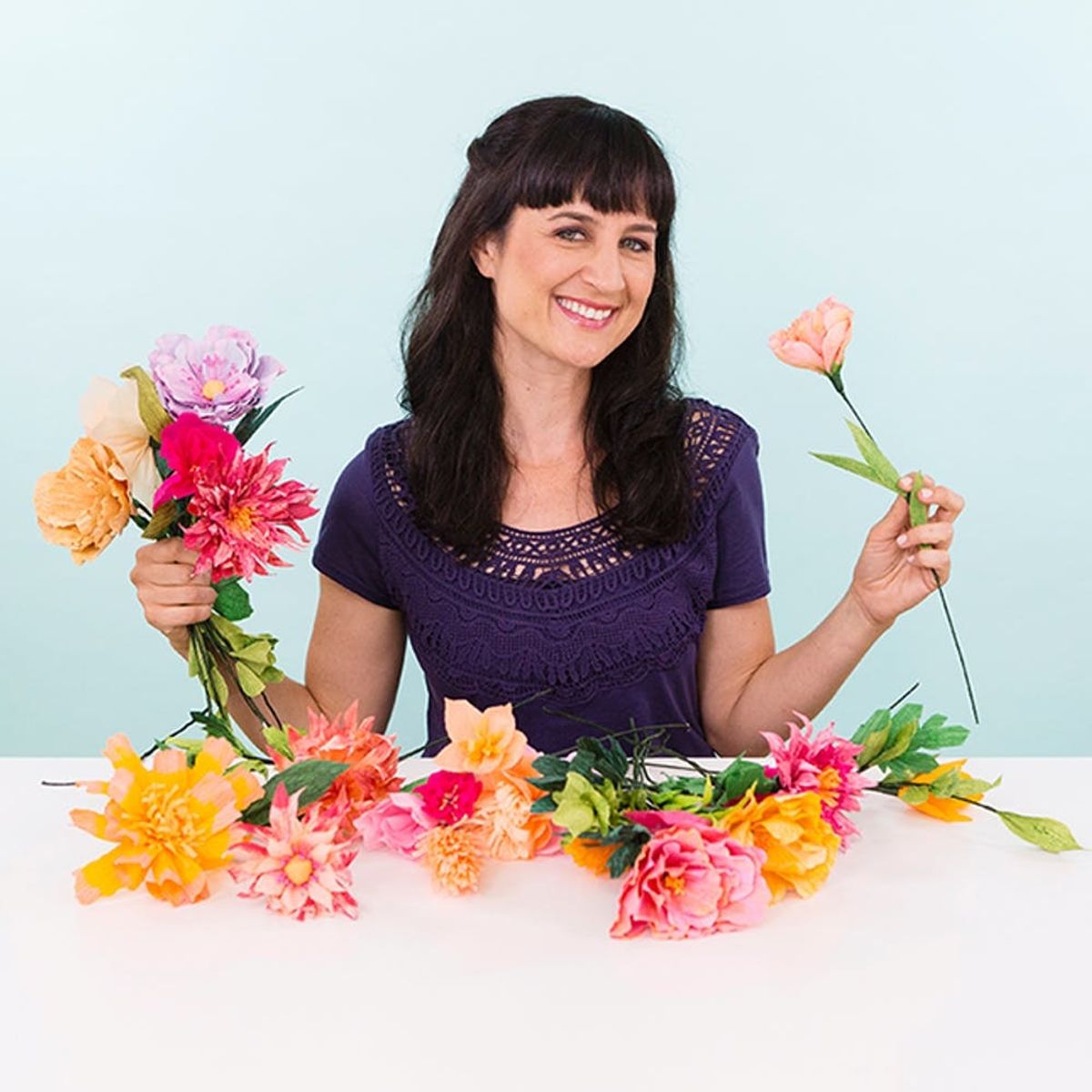 How to Create Paper Flower Bouquets + Backdrop for Under $20